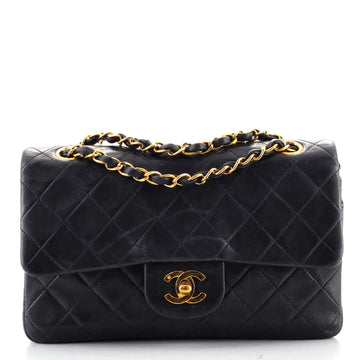Chanel Vintage Classic Double Flap Bag Quilted Lambskin Small