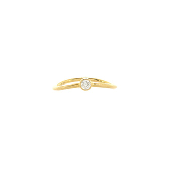 Tiffany & Co. Elsa Peretti Wave Single-Row Ring 18K Yellow Gold and Diamond