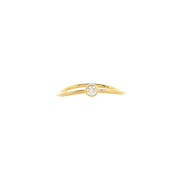 Tiffany & Co. Elsa Peretti Wave Single-Row Ring 18K Yellow Gold and Diamond