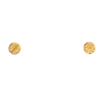 Tiffany & Co. Notes Round Stud Earrings 18K Yellow Gold