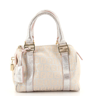 Fendi Boston Bag Zucchino Lurex Canvas Mini