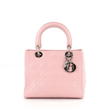 Christian Dior Lady Dior Handbag Cannage Quilt Lambskin Medium