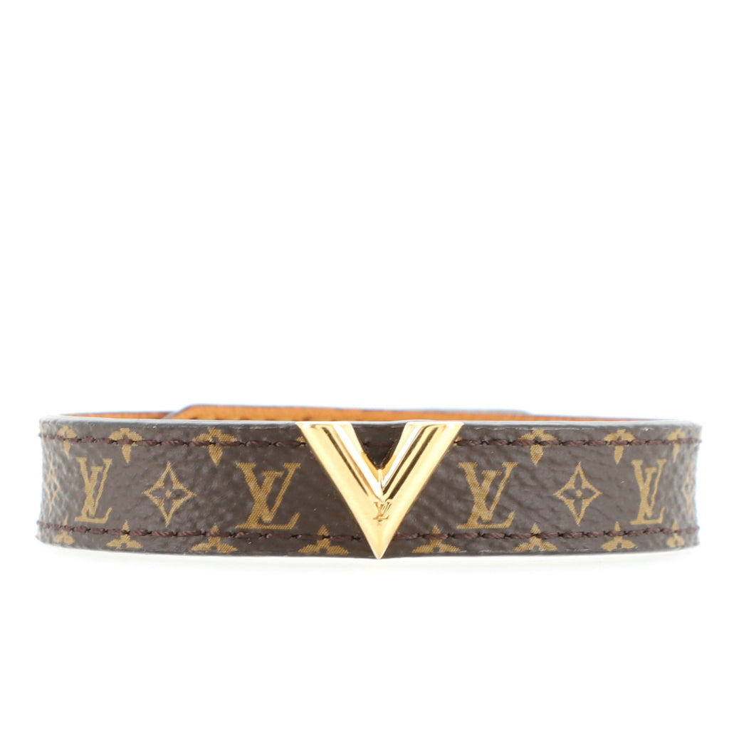 Essential v leather bracelet Louis Vuitton Brown in Leather - 36029247