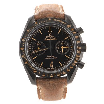 Omega Speedmaster Professional Moonwatch Dark Side Of The Moon Co-Axial Chronometer Chronograph Automatic Watch Ceramic and Leather 44