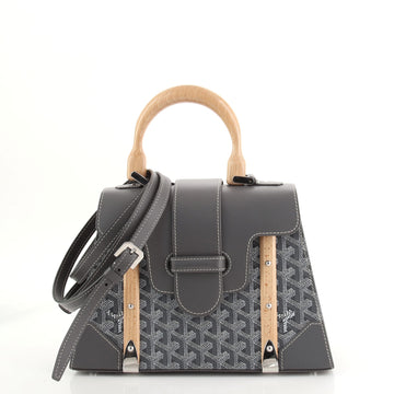 Goyard Saigon Top Handle Bag Coated Canvas with Leather PM