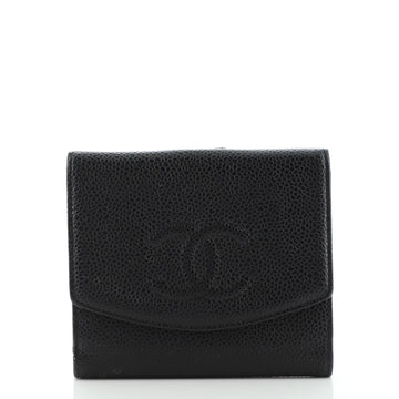 Chanel Vintage Timeless Bifold Wallet Caviar Compact