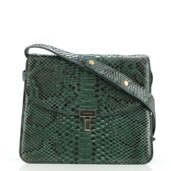 Balenciaga Turnlock Flap Shoulder Bag Python Small