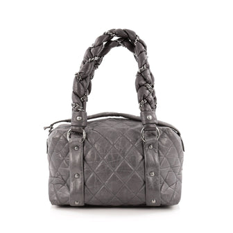 Chanel Lady Braid Bowler Bag Quilted Leather Small