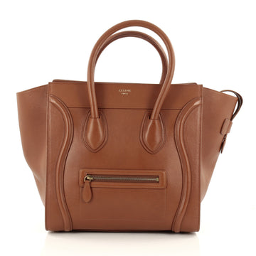 Celine Luggage Handbag Grainy Leather Mini