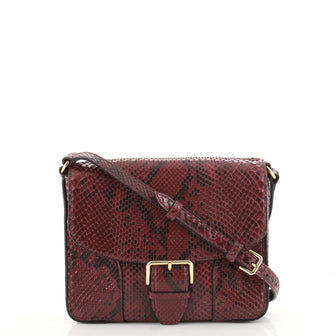 Burberry Buckle Flap Crossbody Bag Snakeskin Small