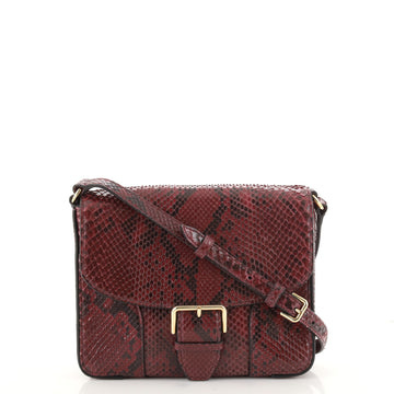 Burberry Buckle Flap Crossbody Bag Snakeskin Small