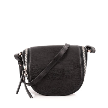 Burberry Zip Around Saddle Crossbody Bag Leather Small