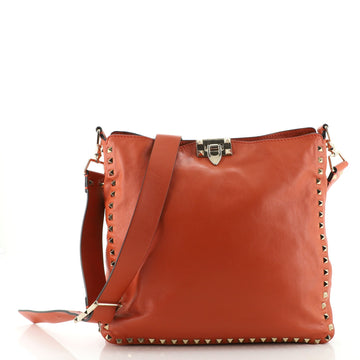 Valentino Rockstud Flip Lock Messenger Bag Leather Medium