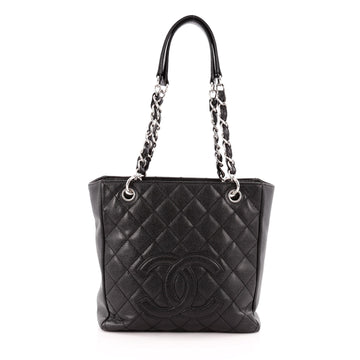 Chanel Petite Shopping Tote Quilted Caviar