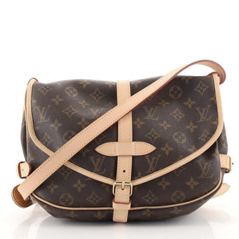 Louis Vuitton Saumur Handbag Monogram Canvas 30