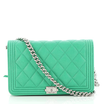 Chanel Boy Wallet on Chain Quilted Caviar