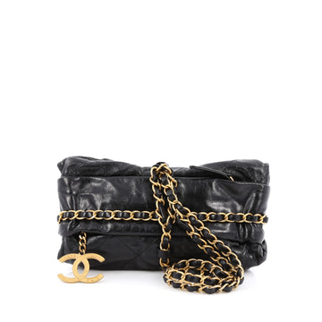Chanel Midnight Swim Baluchon Clutch Quilted Calfskin Black
