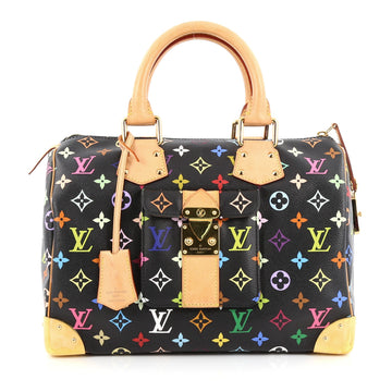 Louis Vuitton Speedy Handbag Monogram Multicolor 30 Black