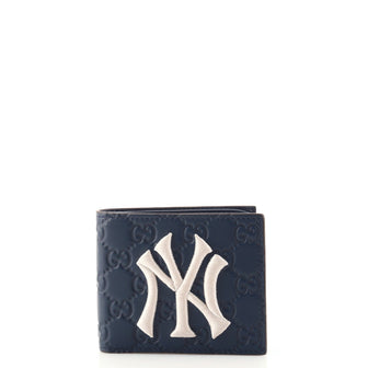 Gucci MLB Bifold Wallet Guccissima Leather with Applique