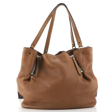 Burberry Maidstone Tote Leather and House Check Canvas Medium