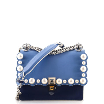 Fendi Kan I Bag Pearl Embellished Leather Small