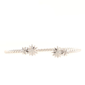 David Yurman Starburst Open Cable Bracelet Sterling Silver with Diamonds 3.5mm