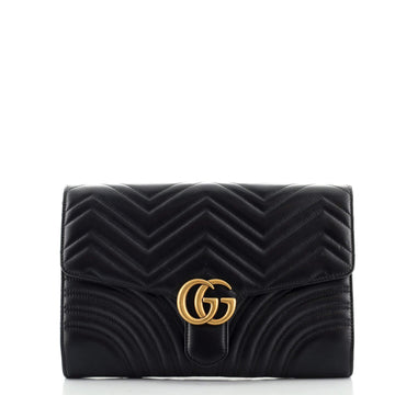 Gucci GG Marmont Flap Clutch Matelasse Leather