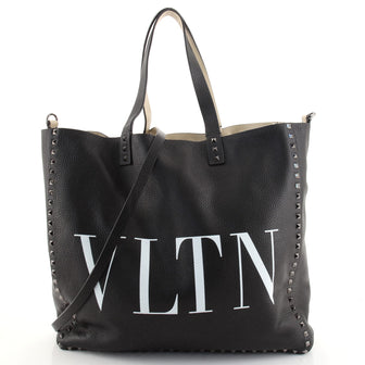 Valentino VLTN Rockstud Shopping Tote Printed Leather Large