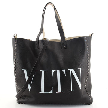 Valentino VLTN Rockstud Shopping Tote Printed Leather Large