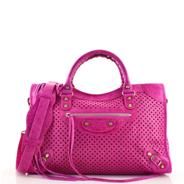Balenciaga City Classic Studs Bag Perforated Leather Medium