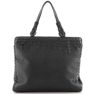 Bottega Veneta Double Compartment Tote Leather with Intrecciato Detail Small