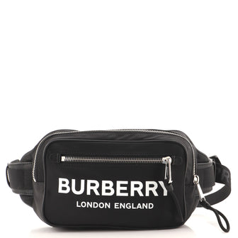 Burberry Logo Cannon Bum Bag Printed Nylon Large