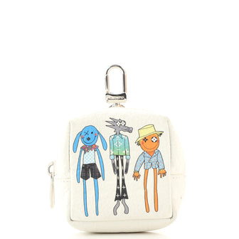 Louis Vuitton Squared Pouch Bag Charm Printed Monogram Taurillon Leather