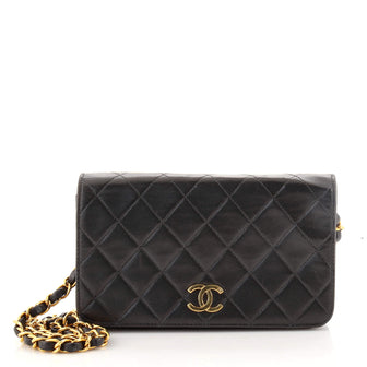 Chanel Vintage Full Flap Bag Quilted Lambskin Mini