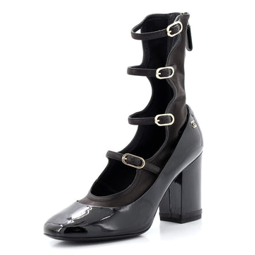 Chanel Women's CC Gladiator Pumps Patent and Calfskin