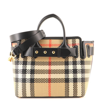Burberry Belt Tote Vintage Check Woven Leather Small