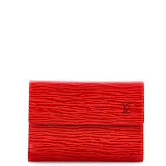 Louis Vuitton Porte Tresor Etui Papiers Wallet Epi Leather Red