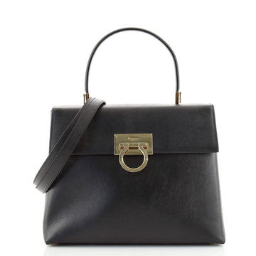 Salvatore Ferragamo Gancini Convertible Top Handle Bag Leather Medium