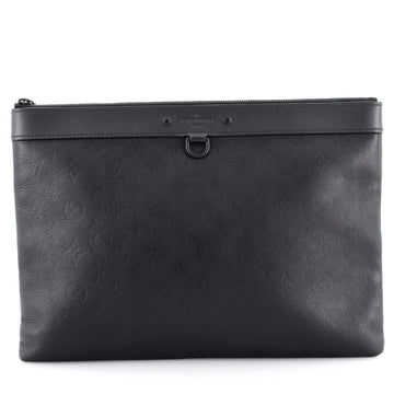 Louis Vuitton Discovery Pochette Monogram Shadow Leather GM