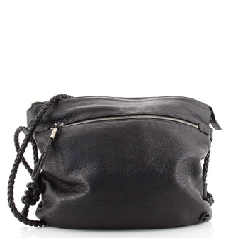 Gucci Braided Strap Zip Messenger Leather Medium