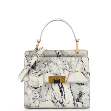 Balenciaga Le Dix Cartable Top Handle Bag Printed Leather Small