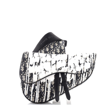 Christian Dior Saddle Crossbody Bag Limited Edition Printed Oblique Canvas
