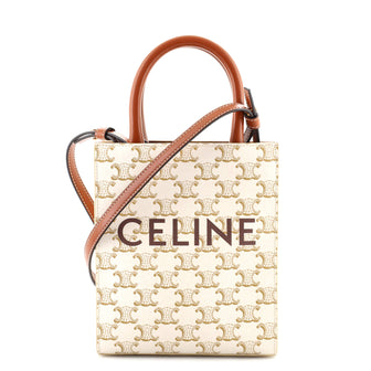 Celine Vertical Cabas Tote Triomphe Coated Canvas Mini
