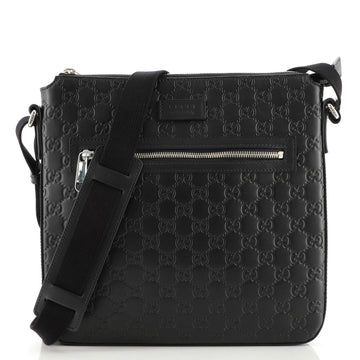 Gucci Signature Zip Messenger Bag Guccissima Leather Medium