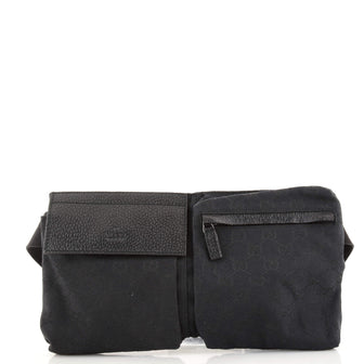 Gucci Vintage Double Belt Bag GG Canvas
