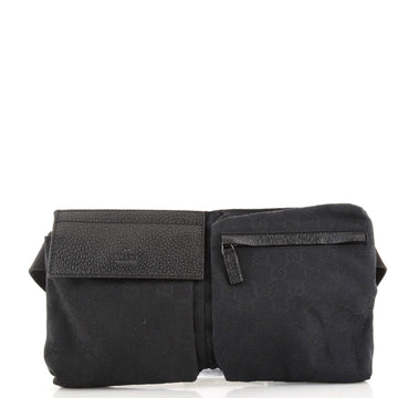 Gucci Vintage Double Belt Bag GG Canvas