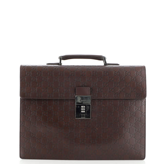 Gucci Combination Lock Briefcase Guccissima Leather Large