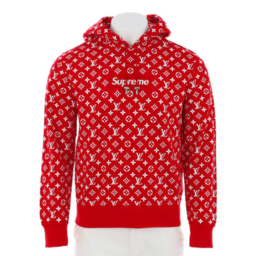 Louis Vuitton Men's Box Logo Hoodie Limited Edition Supreme Monogram Cotton Blend