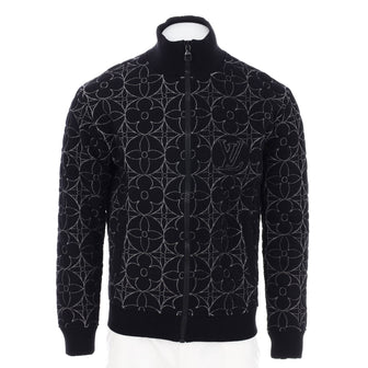 Louis Vuitton Zip-Through Monogram Flower Blouson Cotton Blend Black  134333378