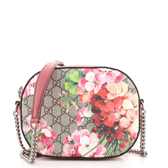 Gucci Chain Crossbody Bag Blooms Print GG Coated Canvas Mini